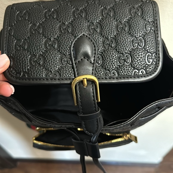 Black Leather Backpack - Picture 9 of 13